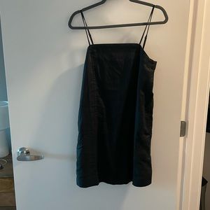 Madewell black linen mini dress